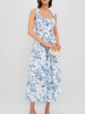 Hyacinth House/Tuckernut Dusty Blue Floral Maizie Maxi Dress